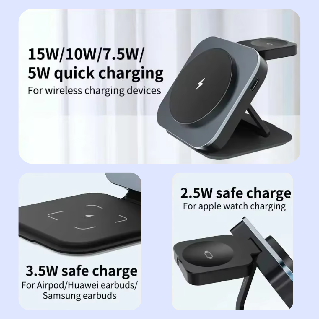 3-in-1 Foldable Wireless Charging Station