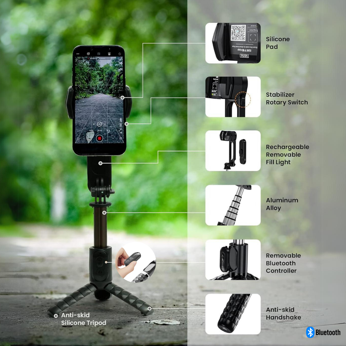 4-in-1 Portable 360° Mini Smart Stabilizer