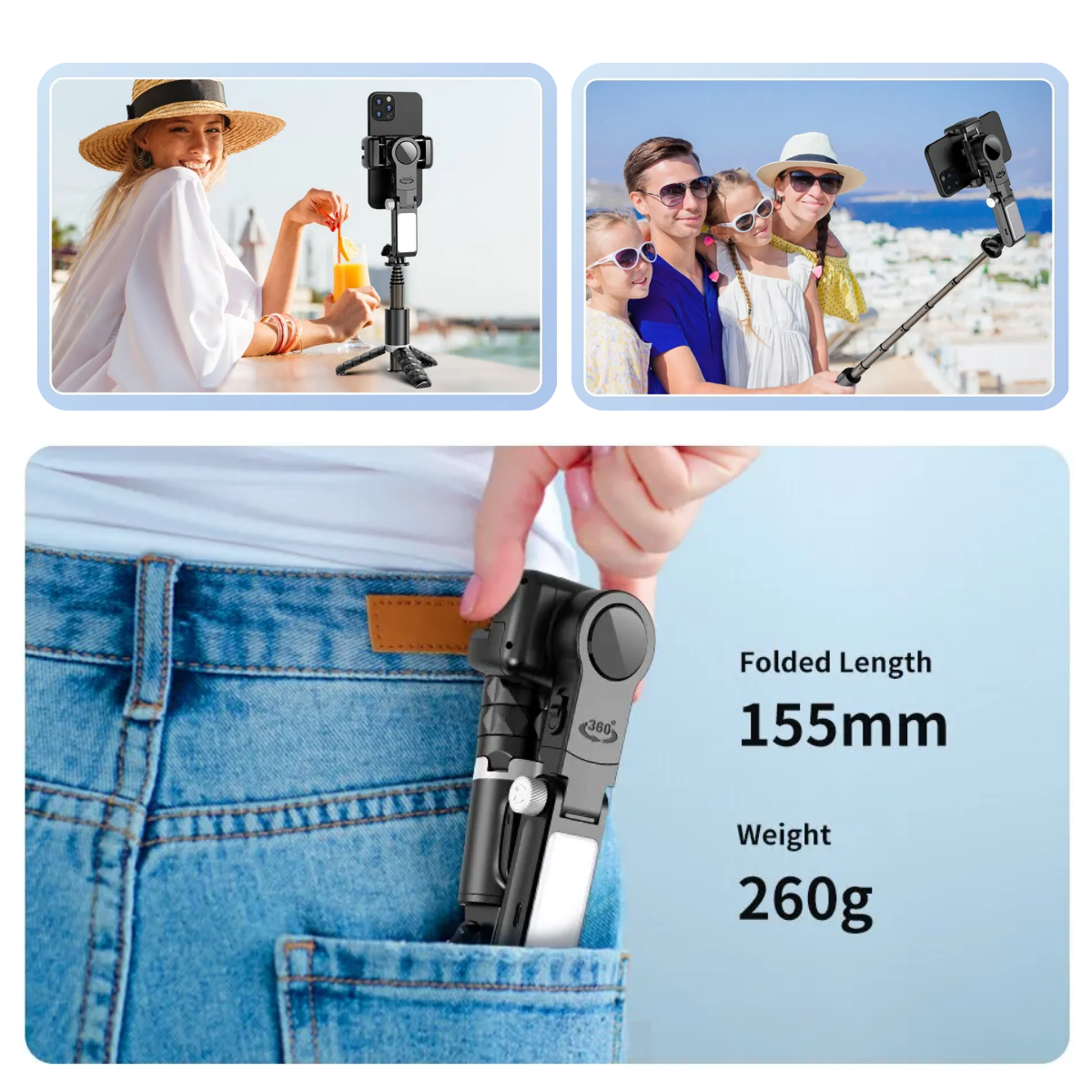 4-in-1 Portable 360° Mini Smart Stabilizer
